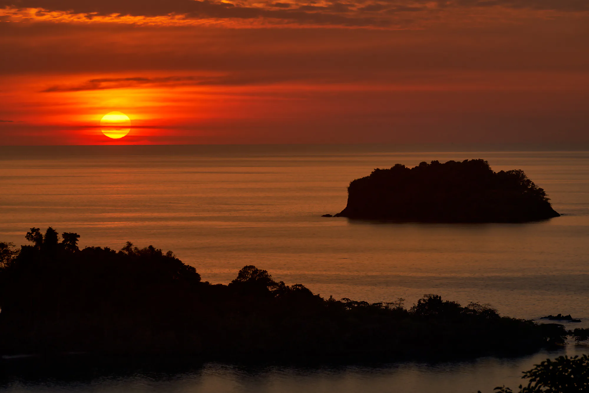 Sunset over the western sea of Koh Chang