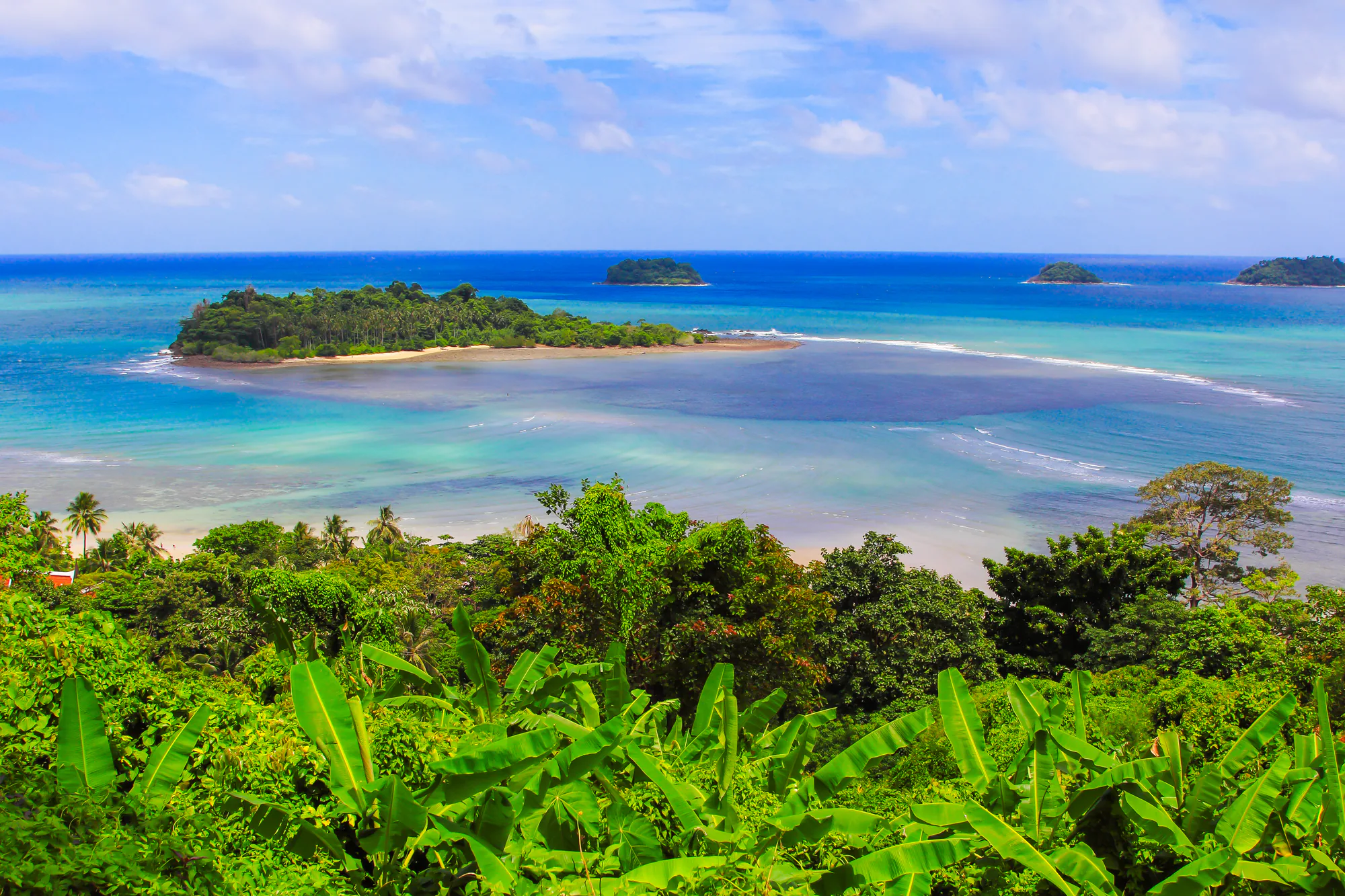 Panoramic tropical coastline of southern Koh Chang