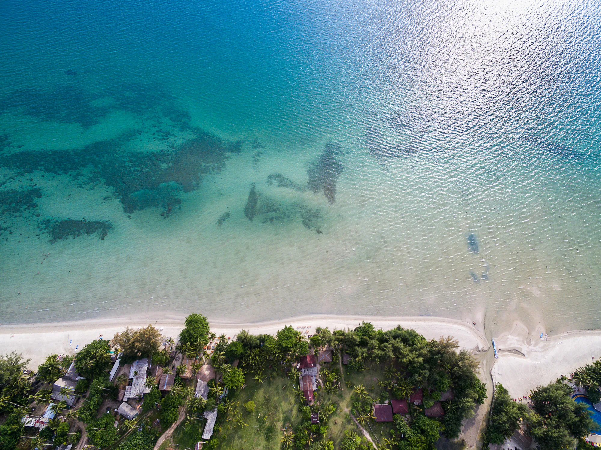 Quiet beach and clear tropical water on Koh Chang