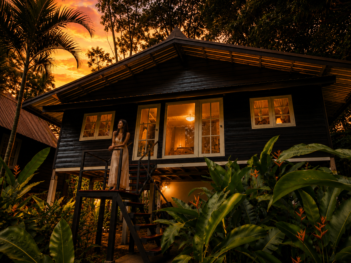 Jungle Villa surrounded by lush tropical gardens